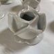 White porcelain rose shaped candle holders