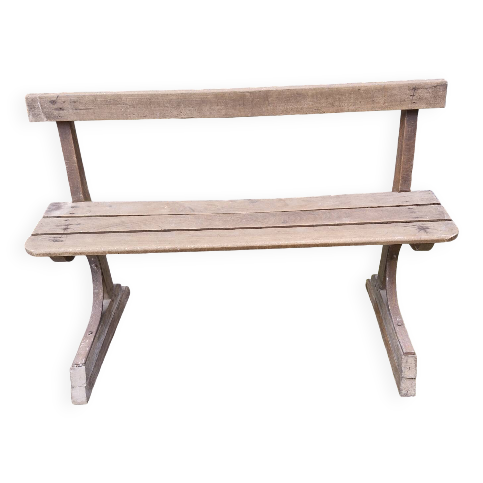 Antique wooden bench, France 19th century