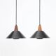 Set of 2 black mid-century pendant lamps by Elfi / 1960s / 1970s / Danish modern design