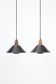 Set of 2 black mid-century pendant lamps by Elfi / 1960s / 1970s / Danish modern design