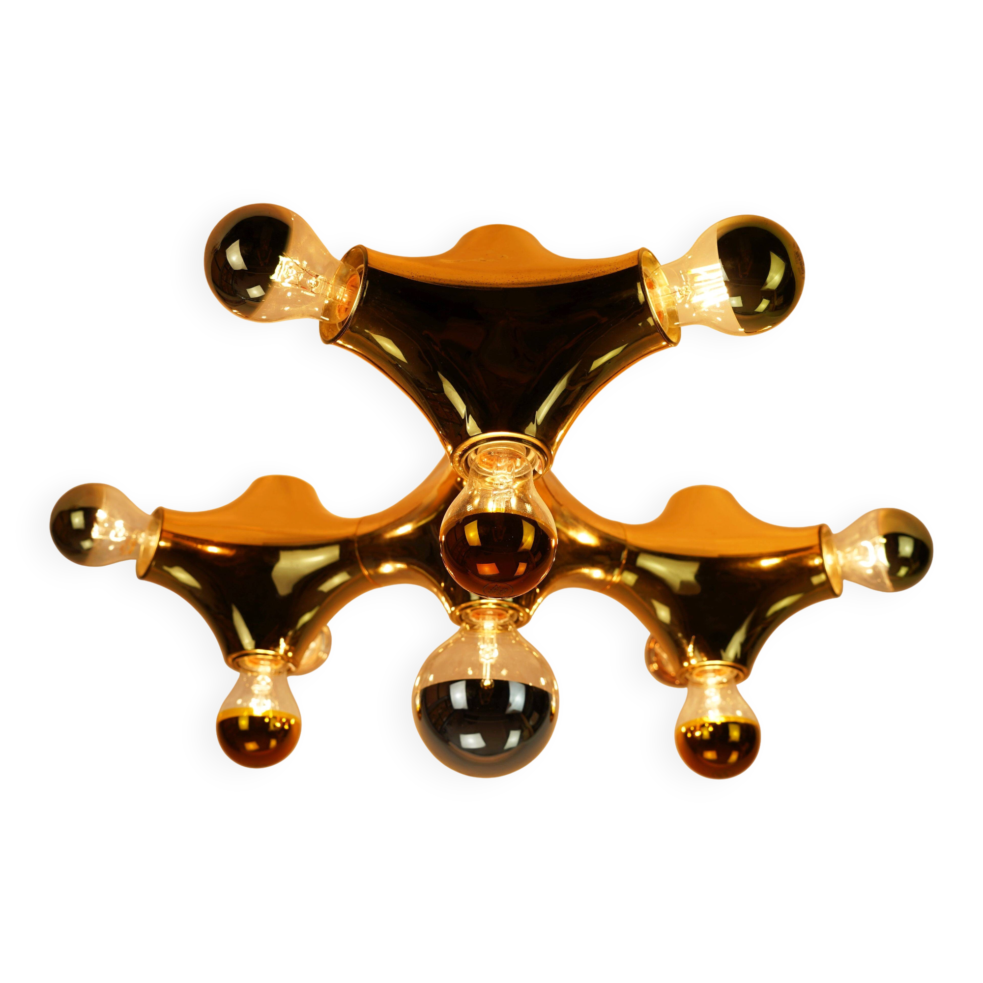 cosack gemini space age CEILING LIGHT - gold-colored - sputnik - 1970s