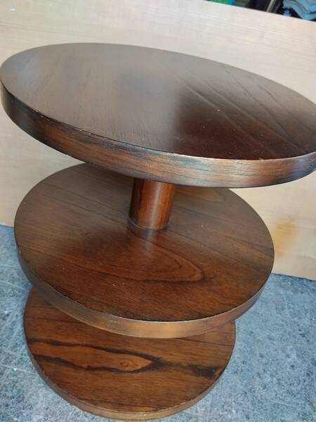 Table Gueridon art deco palissandre 3 niveaux