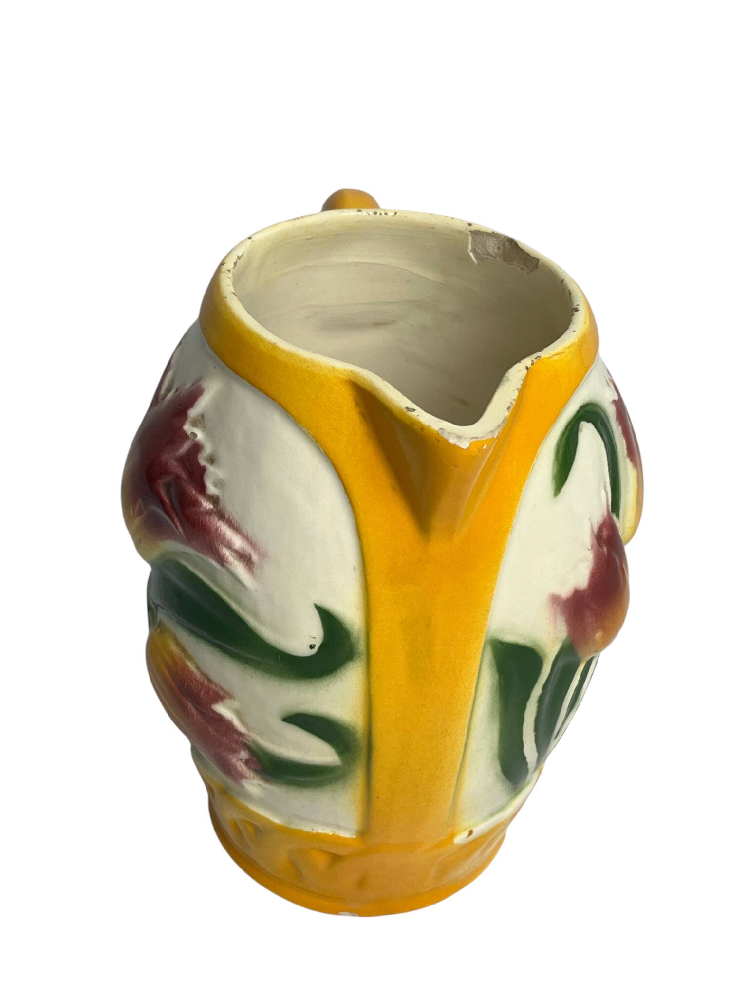 Poet Laval, jug barbotine tulips around 1940
