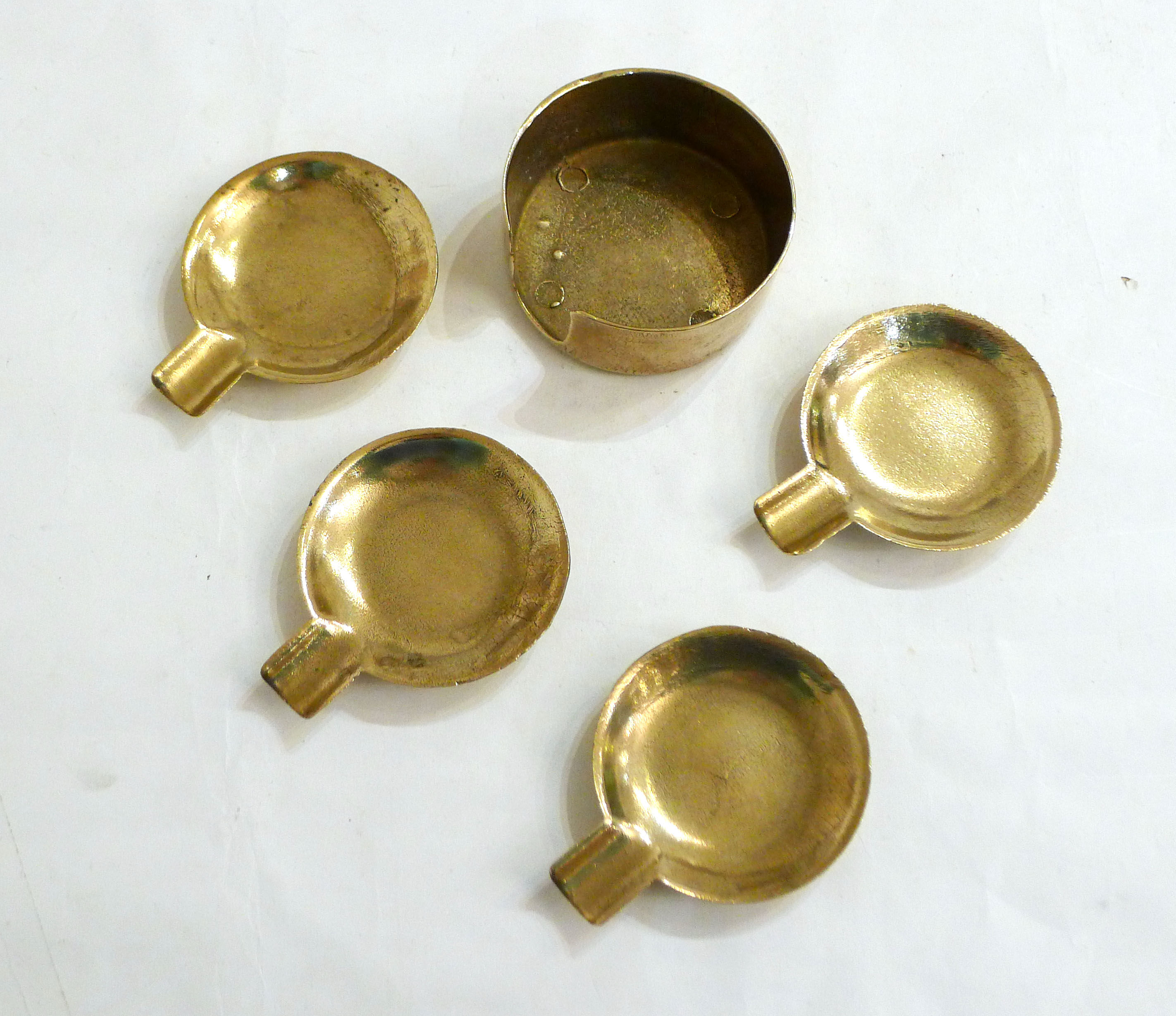 Set of 4 brass stackable ashtrays