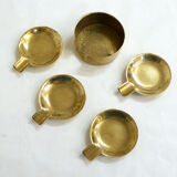 Set of 4 brass stackable ashtrays