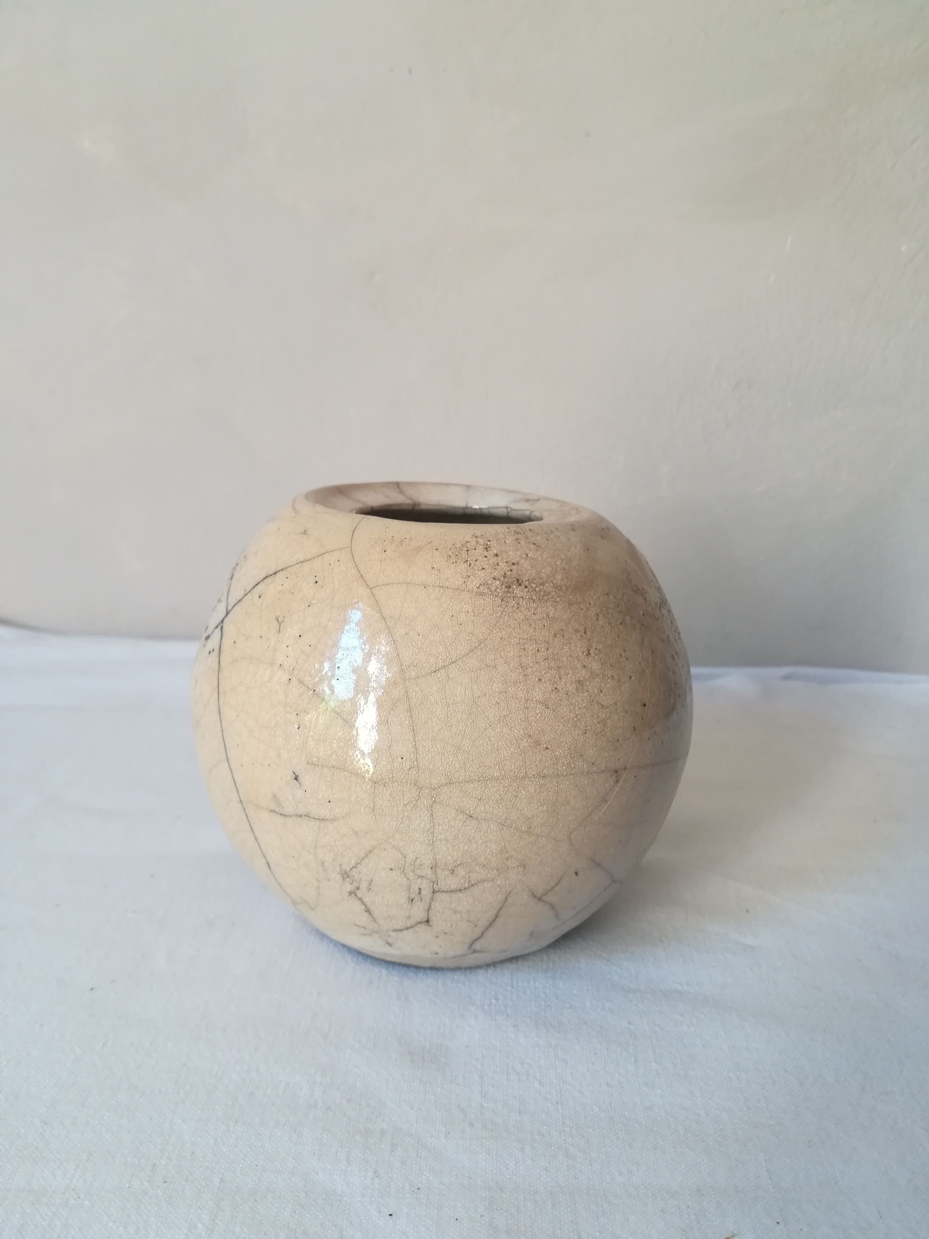 Vase ball ceramic raku