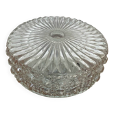 Antique Ceiling Light Sconce Molded Glass + Metal Support 70s Vintage #B792