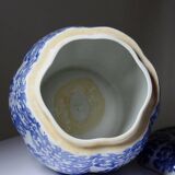 Gros pot couvert "Citrouille" Chinois céramique artisanale vintage