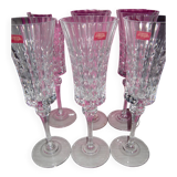 Set of 6 Flutes 15 cl Cristal d'Arques model Lady Diamond