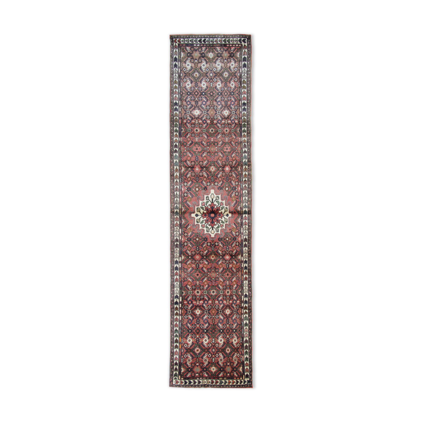 Persian runner rug, handmade oriental wool rug- 70x293cm