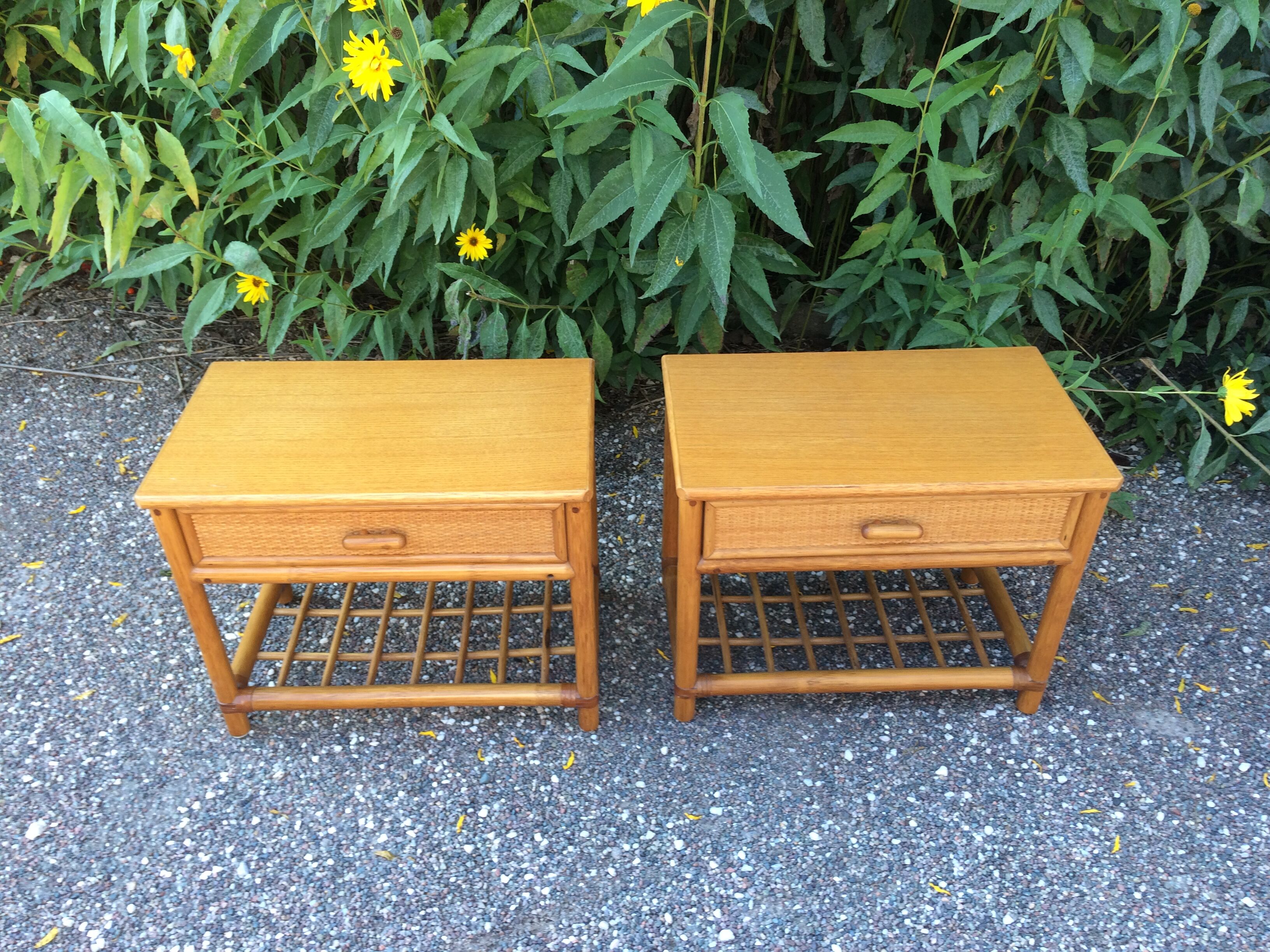 Bamboo and rattan bedsides