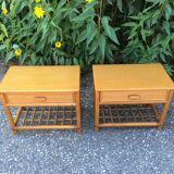 Bamboo and rattan bedsides