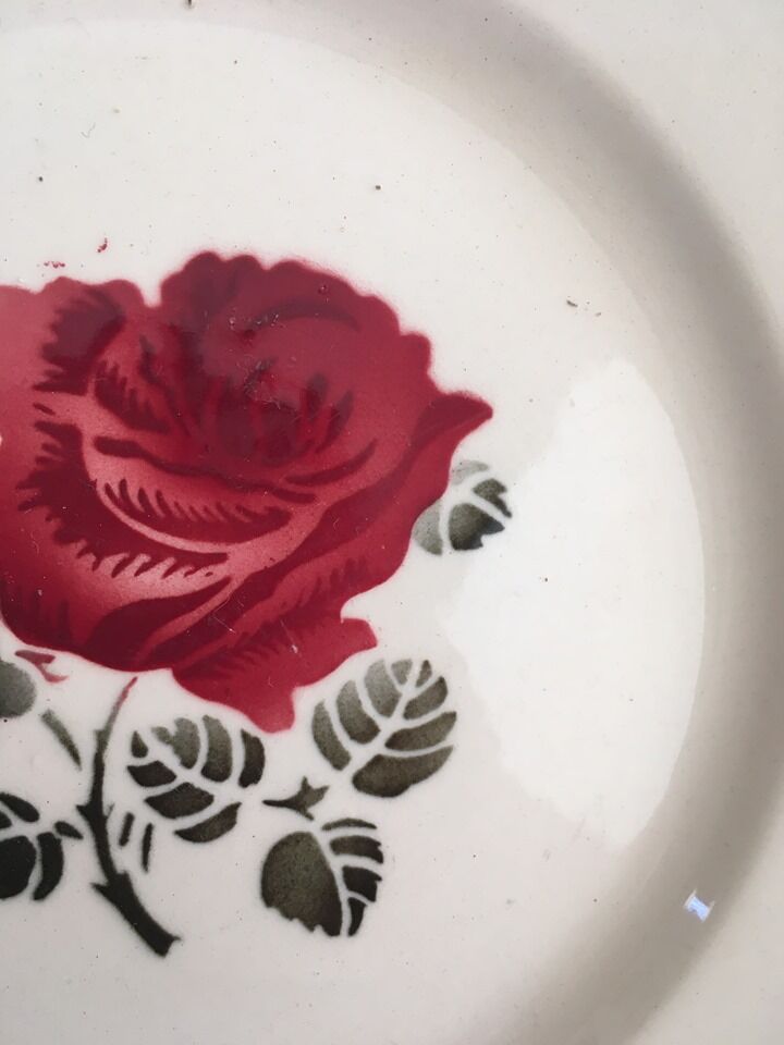 Set eight flowery dessert plates