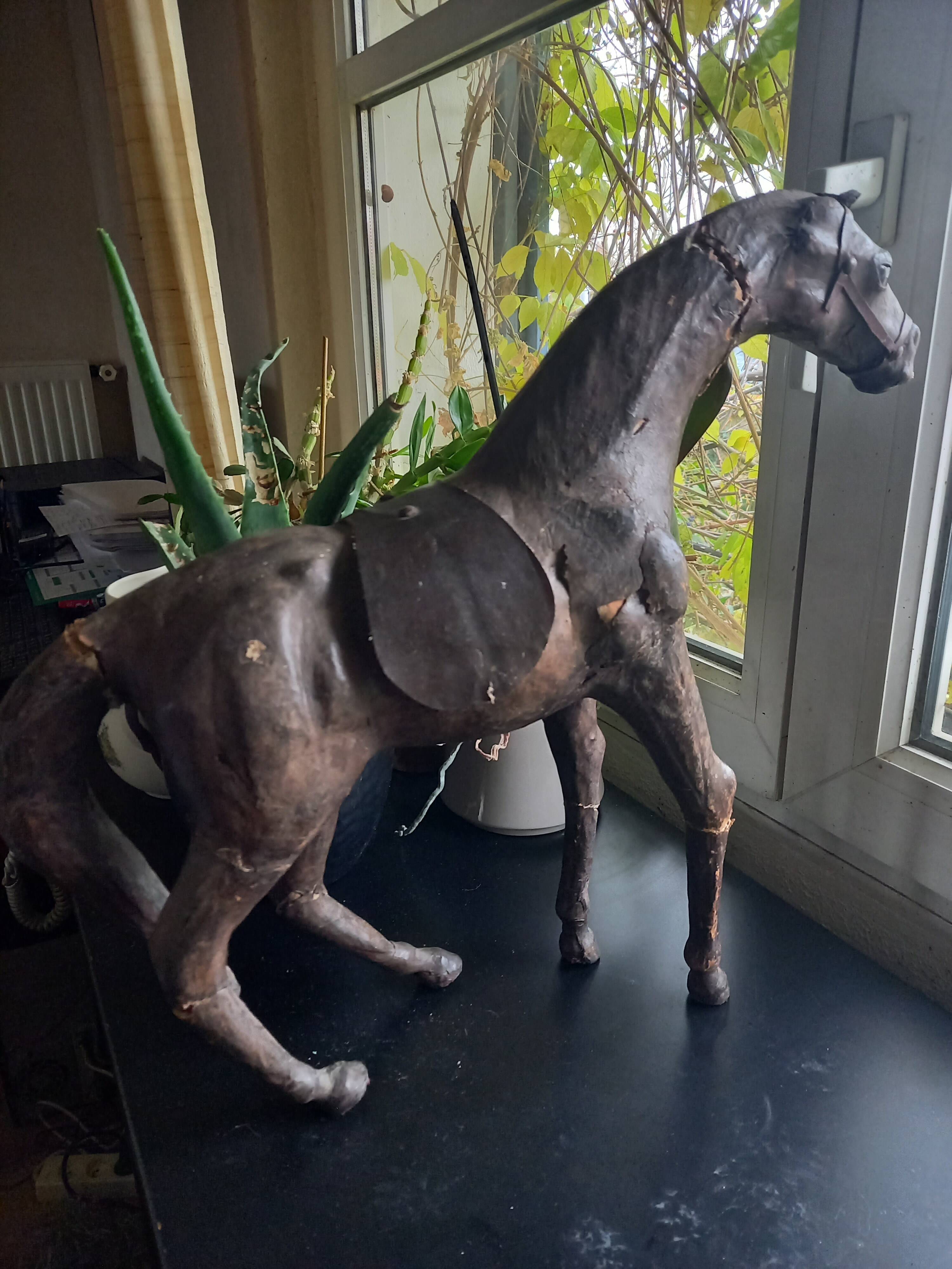 Old leather horse toy