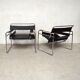 Paire de fauteuils Wassily noir par Marcel Breuer édition Habitat