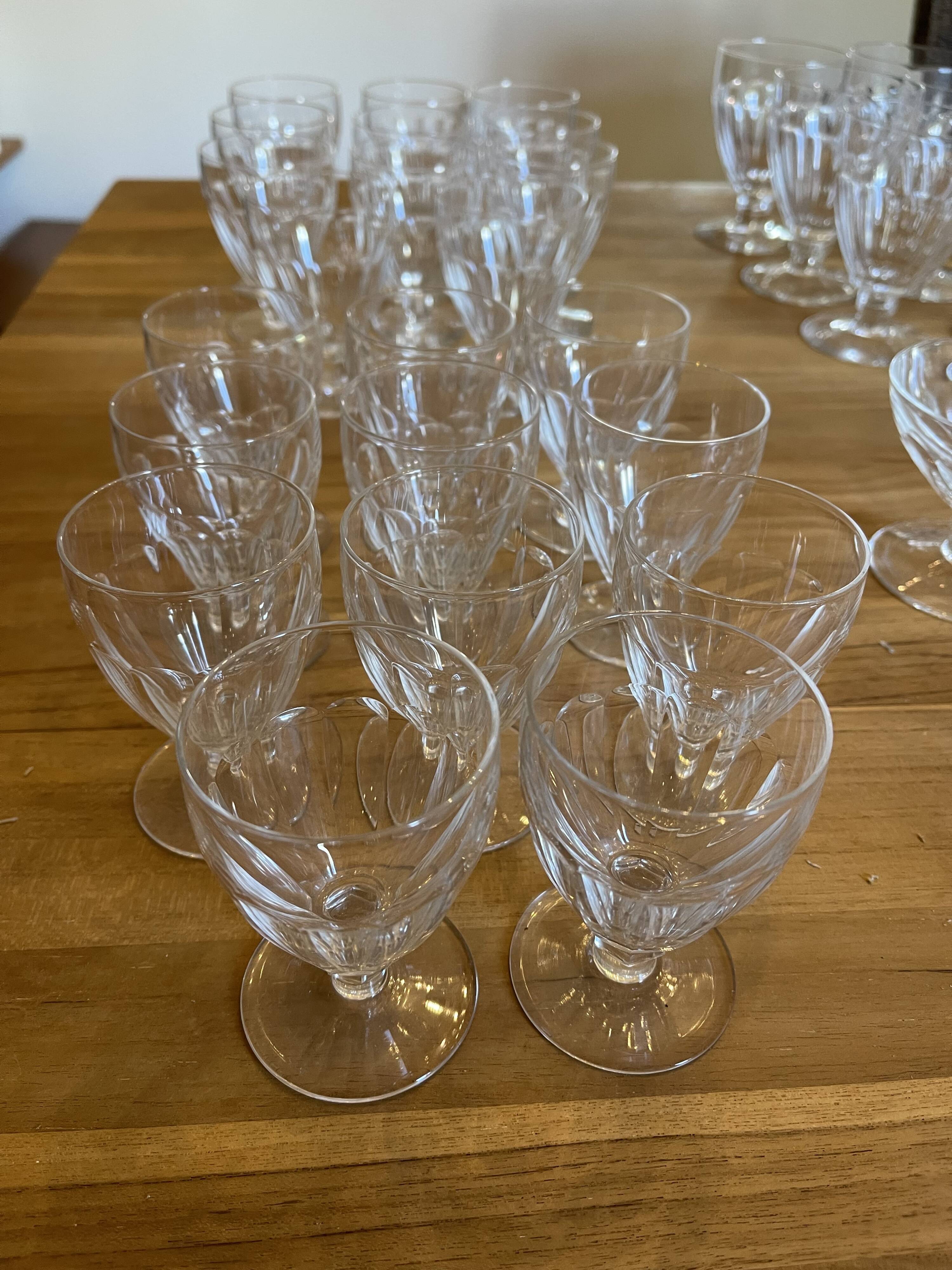 Crystal service of 44 glasses and 2 pitchers from the 1930s