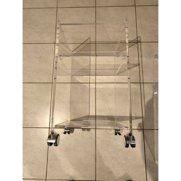 2 meubles vintage en plastique transparent