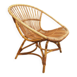 Rohe Noordwolde (Dutch) vintage rattan armchair from the 1960s design Dirk van Sliedregt