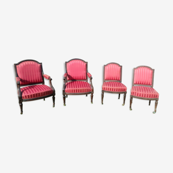 Set of 2 chairs and 2 Louis XVI chairs