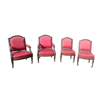 Set of 2 chairs and 2 Louis XVI chairs