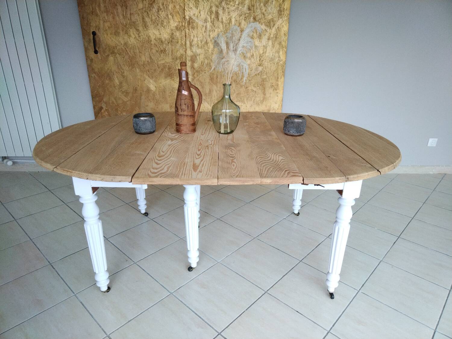 Renovated oak folding table
