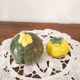 Barbotine salt and pepper shaker set