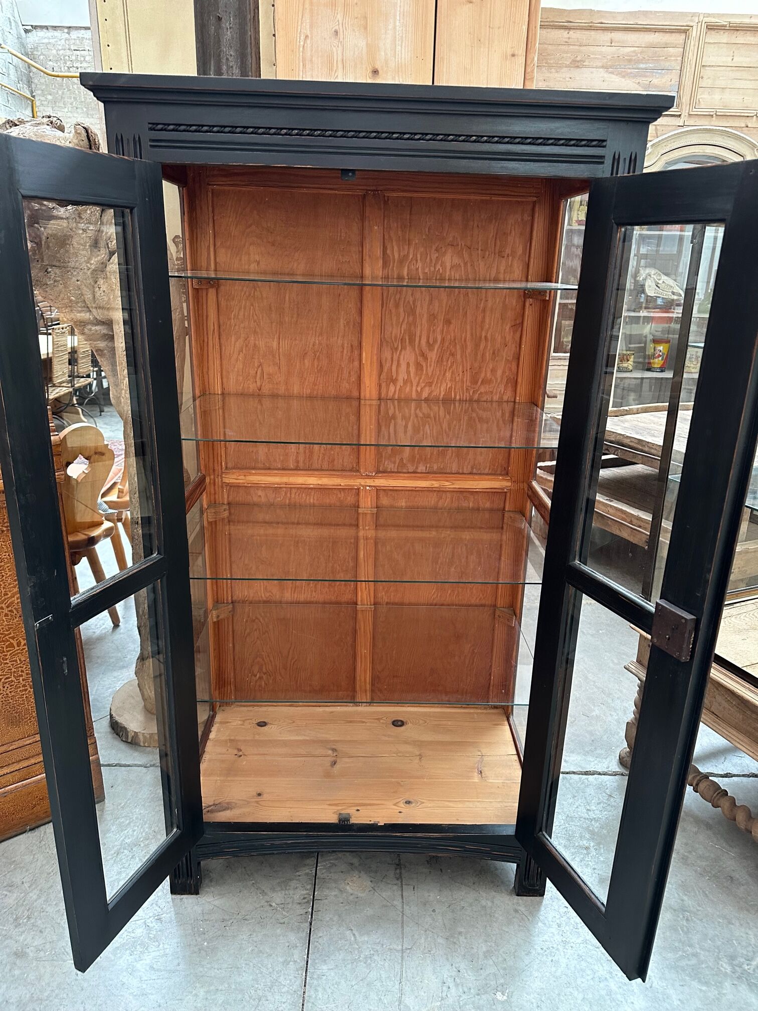 Patinated showcase early twentieth century