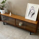 Mini vintage sideboard in vintage wood (removable windows)