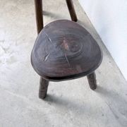 Pair of tripod stools in oak