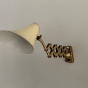 Cream metal and brass wall lamp with scissors design by Karl Lang for SIS Licht, 1950s, Germany.