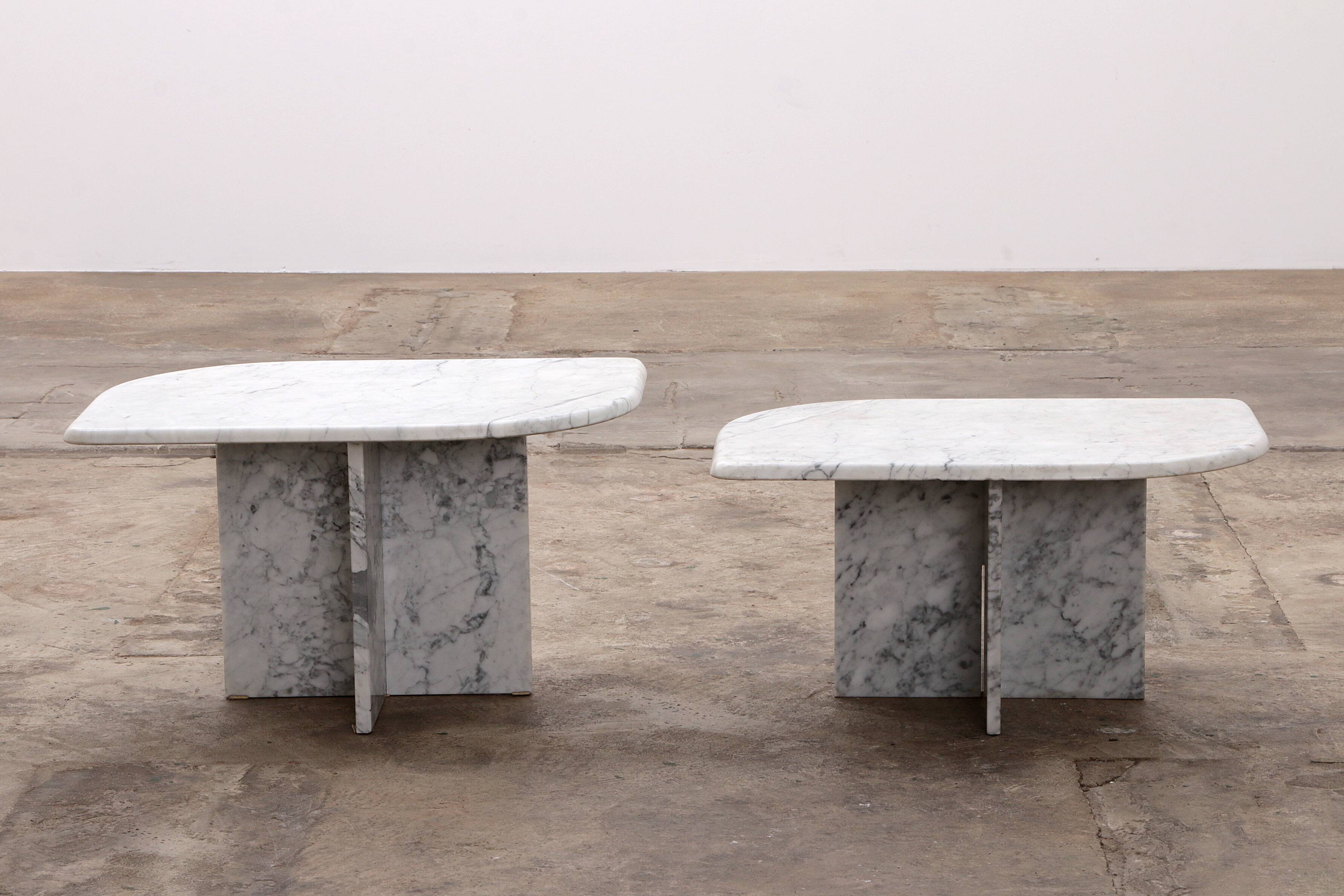 Set of Two Marble Tables - Italian Design, 1980s
