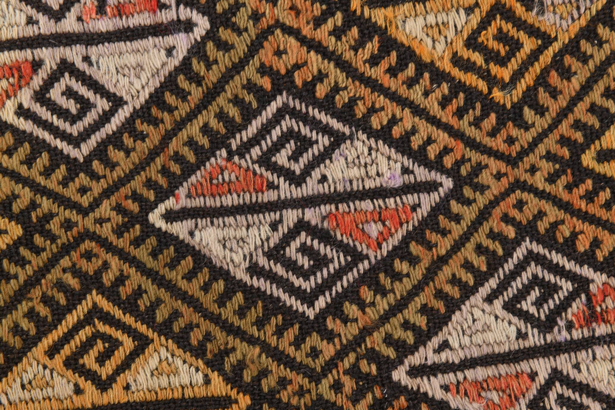 5x7 Brown Color Kilim Rug, Orientel Turkish Kilim, 153x202Cm