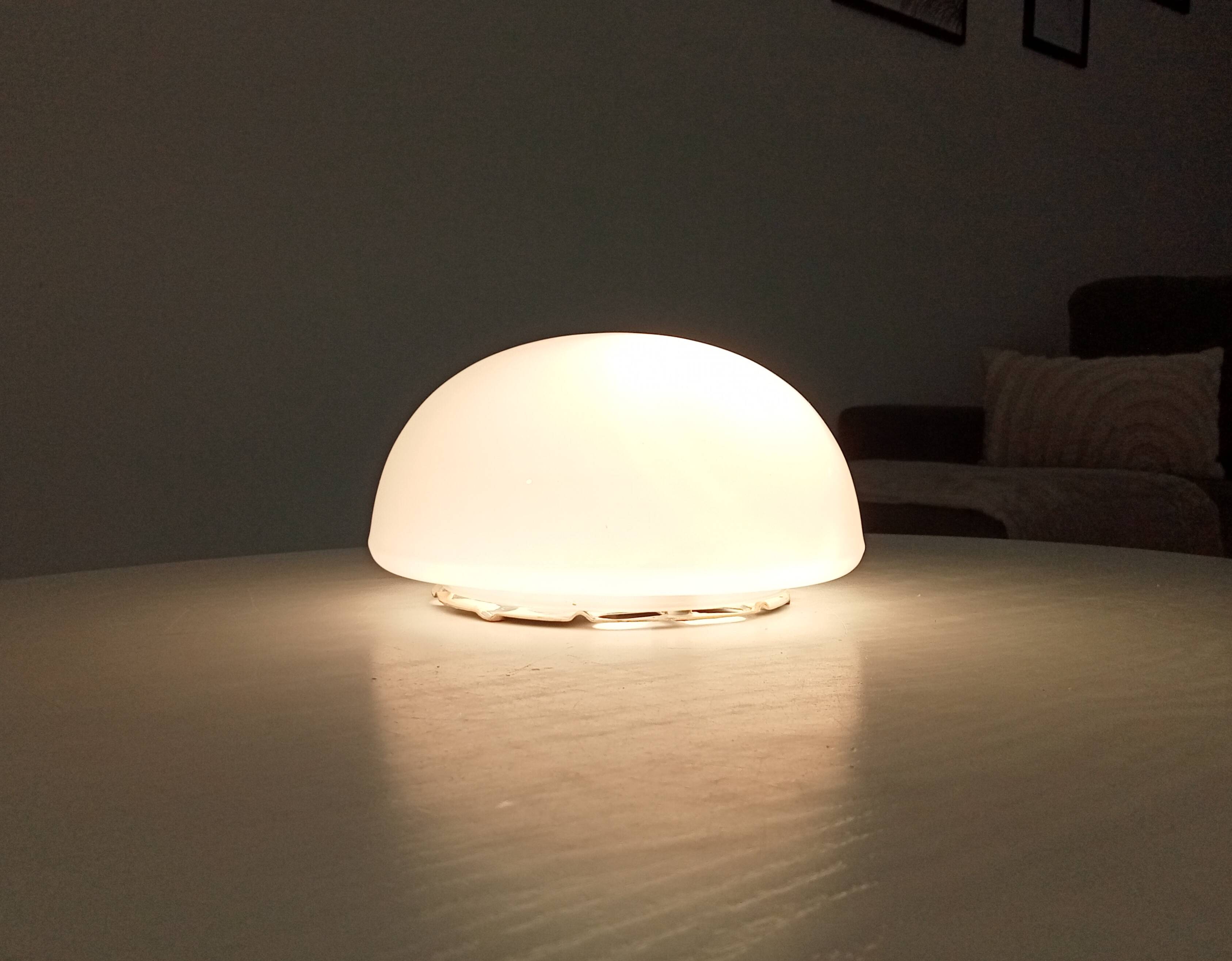 Vintage 60s ceiling light in milky white opaline