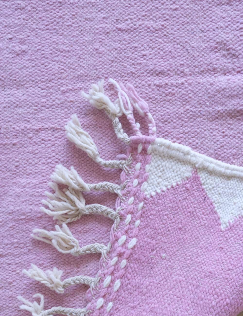 Pink Kilim Rug - 296 x 109 cm