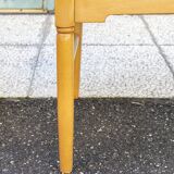 Banc en hêtre avec assise en tissu à carreaux Italie années 1950