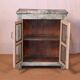 Ancien garde manger en teck birman patine blanche-bleue d'origine