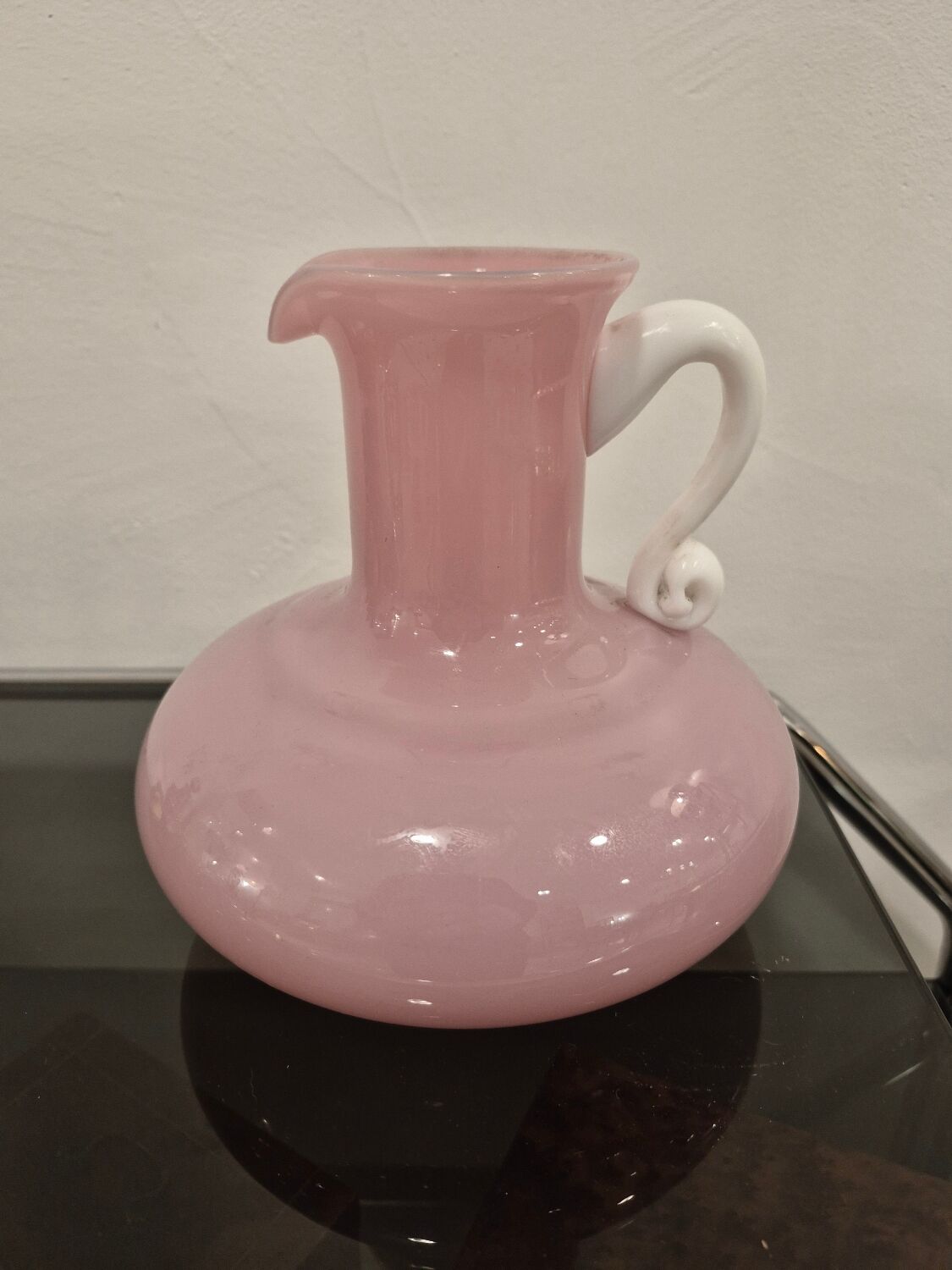 Vintage pink opaline pitcher