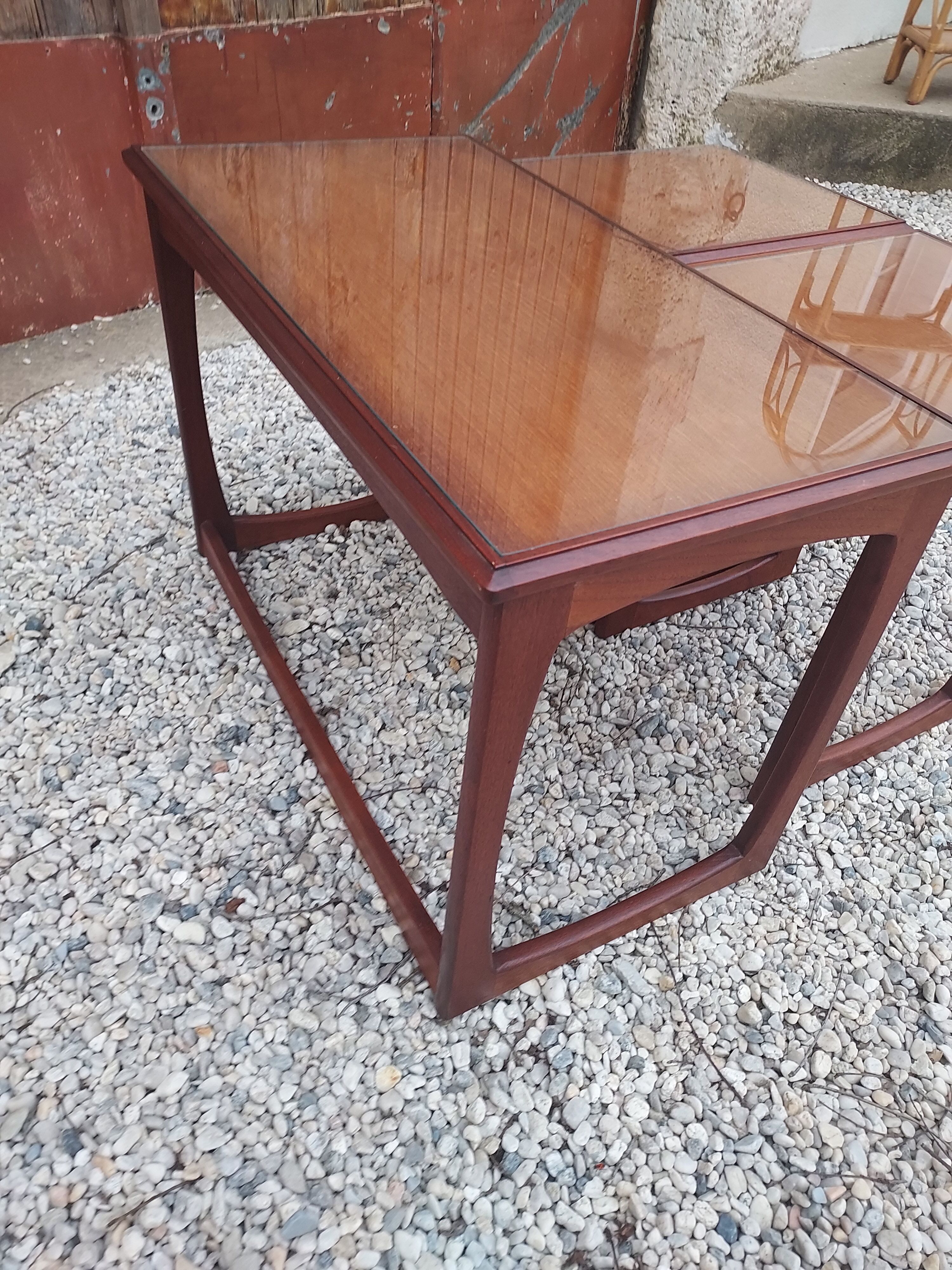 Teak trundle tables