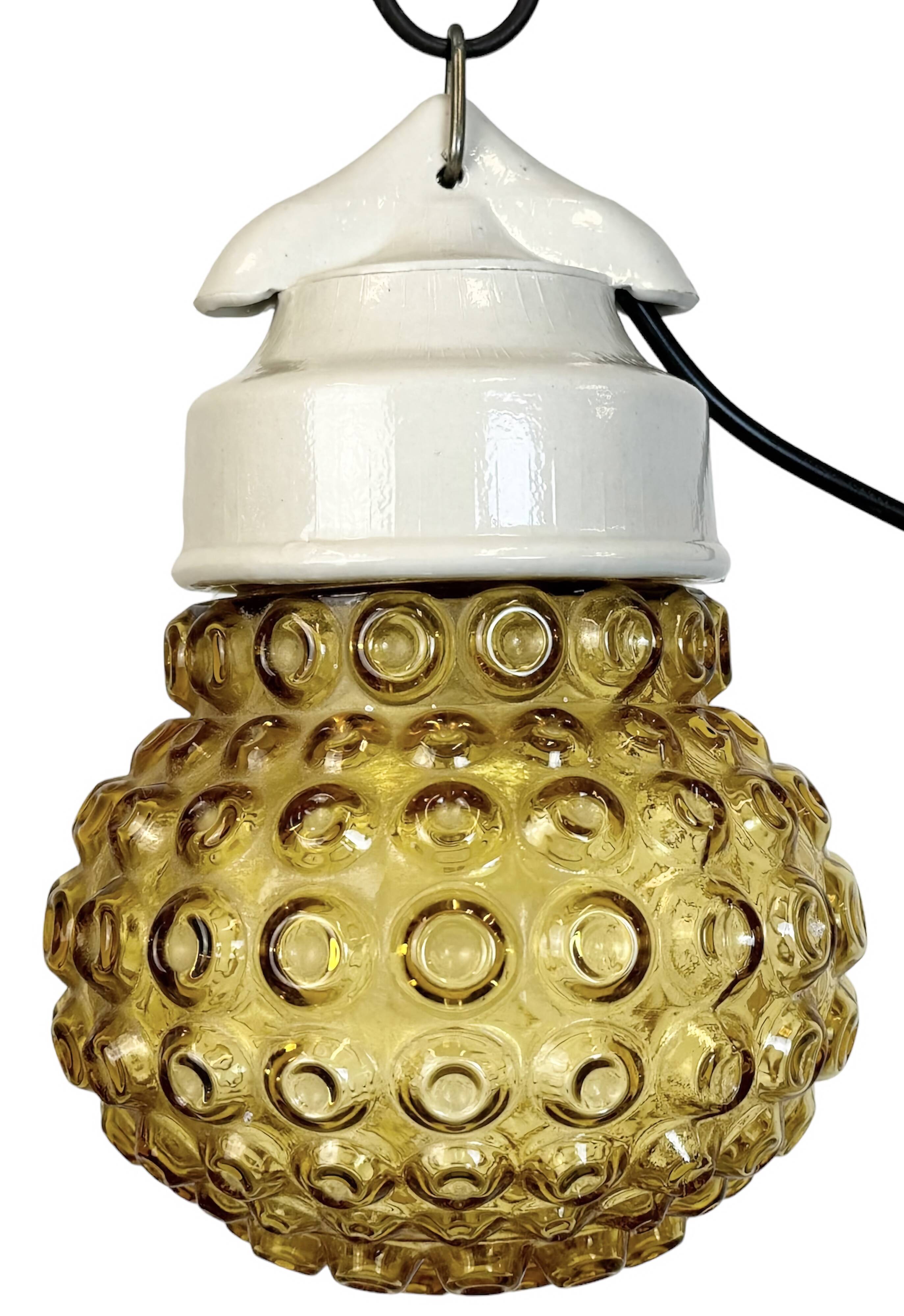 Vintage White Porcelain Pendant Light, 1970s