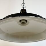 Industrial Black Enamel Factory Pendant Lamp, 1950s
