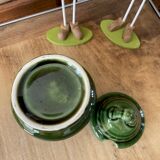 Green ceramic sugar bowl (jam bowl)