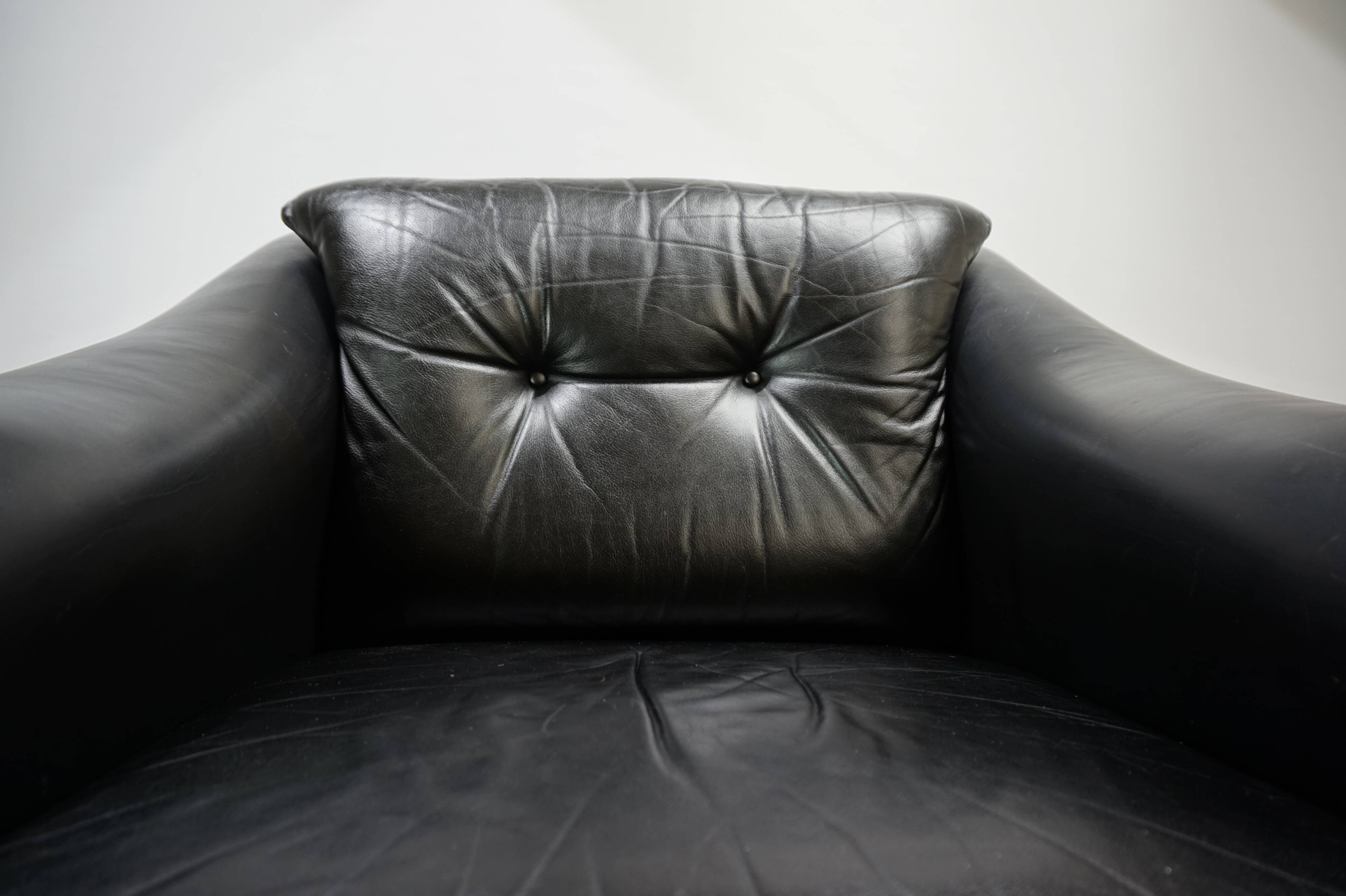 Fauteuil Art Déco en cuir, France 1960