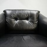 French Art Deco leather armchair, 1960