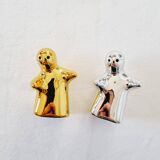 Fun Metallic Salt and Pepper Shaker Set in Silver and Gold