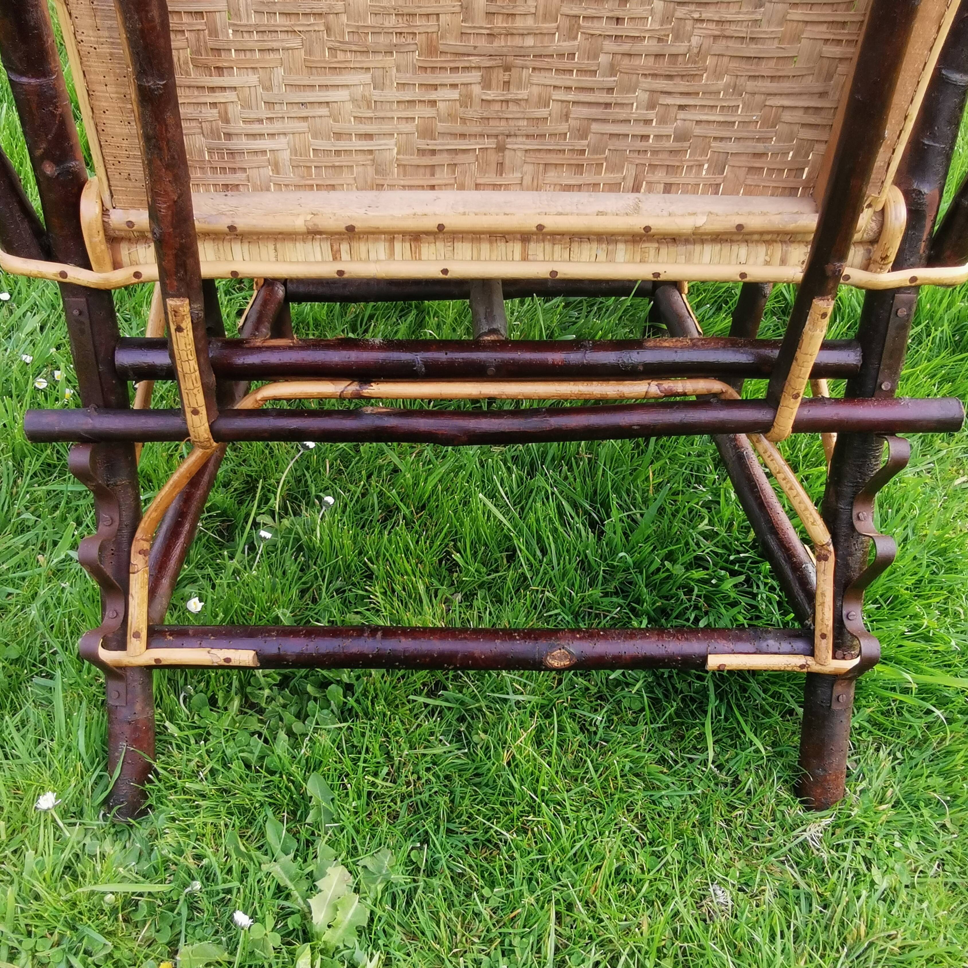 Chaise longue en rotin 60'