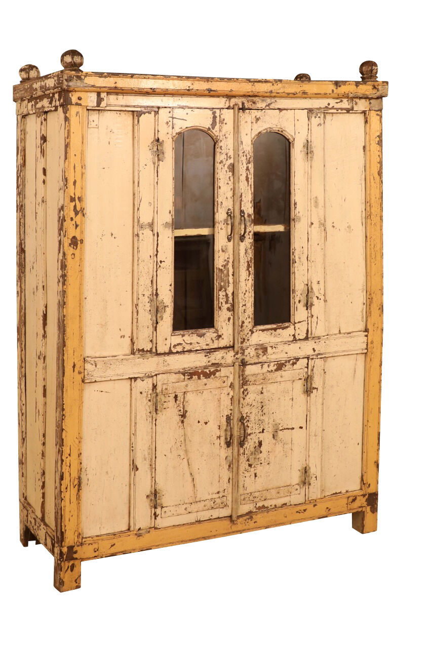 Sideboard in pale yellow lacquered teak