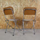 2 Eyrel folding chairs in chromed metal and skai 1970s