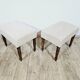 Paire de poufs/stools rembourrés anglais du 19ème siècle.