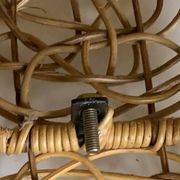 Lampe de sol/table en osier vintage