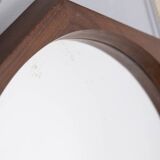 Vintage 1970s wall mirror in wood and rope, Italian design